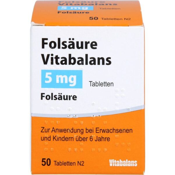 FOLSÄURE VITABALANS 5 mg Tabletten 50 St.