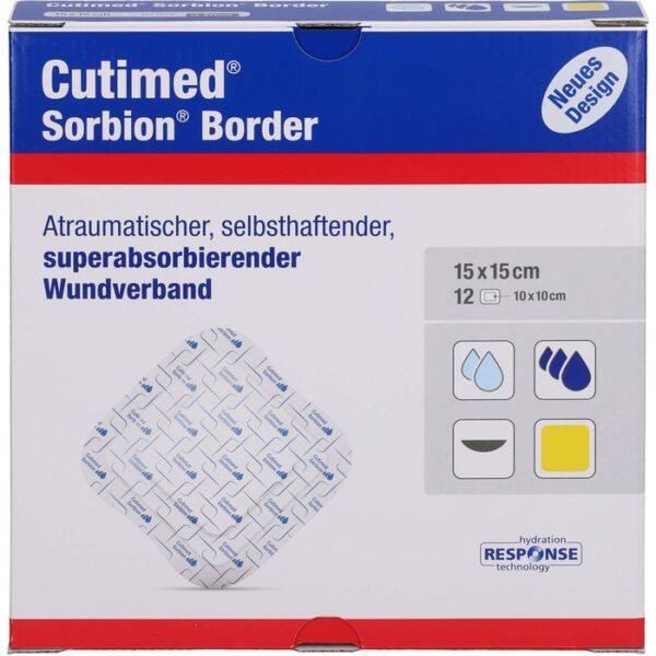 CUTIMED Sorbion Border Wundauflage 15x15 cm steril 12 St.