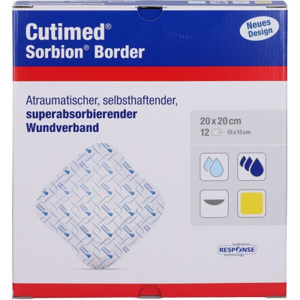 CUTIMED Sorbion Border Wundauflage 20x20 cm steril 12 St.