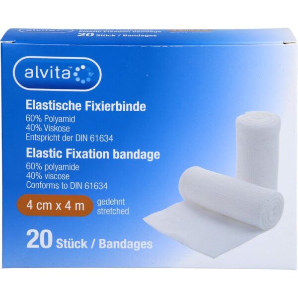 ALVITA elastische Fixierbinde 4 cmx4 m 20 St.