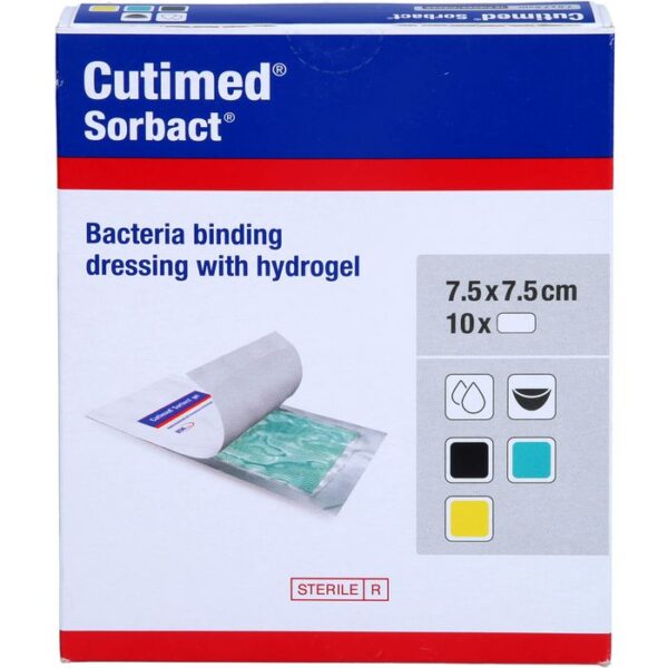 CUTIMED Sorbact Gel Kompressen 7,5x7,5 cm 12 St.