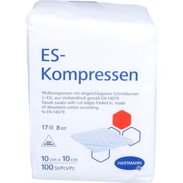 ES-KOMPRESSEN unsteril 10x10 cm 8fach 100 St.