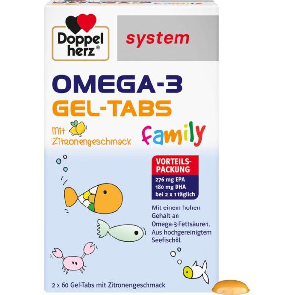 DOPPELHERZ Omega-3 Gel-Tabs family system 120 St.