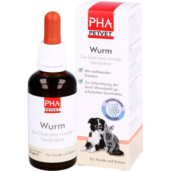 PHA Wurm Tropfen f.Hunde/Katzen 50 ml