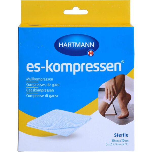 ES-KOMPRESSEN steril 10x10 cm 8fach 17fädig 10 St.