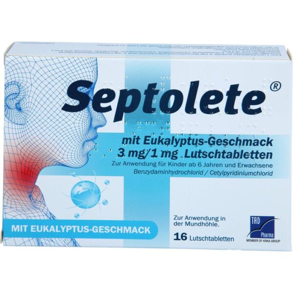 SEPTOLETE mit Eukalyptus-Geschmack 3mg/1mg Lut.-T. 16 St.