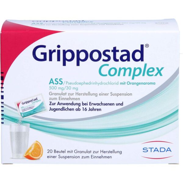 GRIPPOSTAD Complex ASS/Pseudoeph.500/30 mg Orange 20 St.