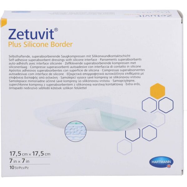 ZETUVIT Plus Silicone Border steril 17,5x17,5 cm 10 St.