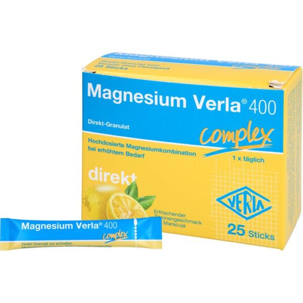 MAGNESIUM VERLA 400 Zitrone Direkt-Granulat 25 St.