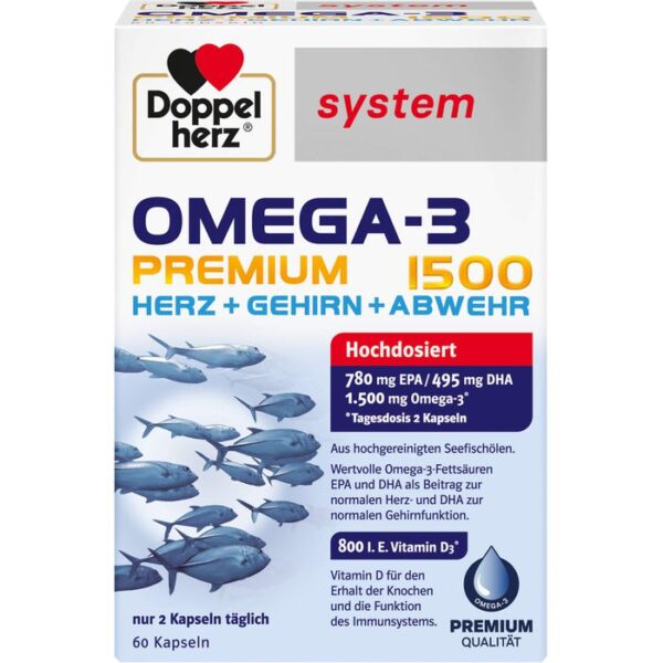 DOPPELHERZ Omega-3 Premium 1500 system Kapseln 60 St.