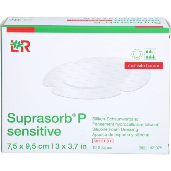 SUPRASORB P sen.PU-Schaumv.multis.bor.7,5x9,5cm 10 St.