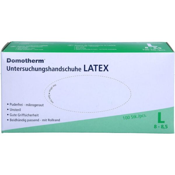 DOMOTHERM Unt.Handschuhe Latex unsteril pf L weiß 100 St.