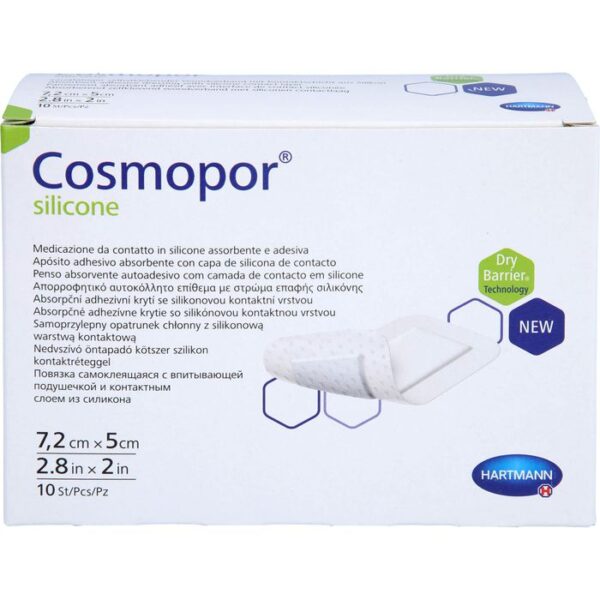 COSMOPOR silicone Wundverband 5x7,2 cm 10 St.