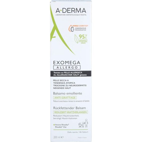 A-DERMA EXOMEGA ALLERGO Balsam rückfettend 200 ml