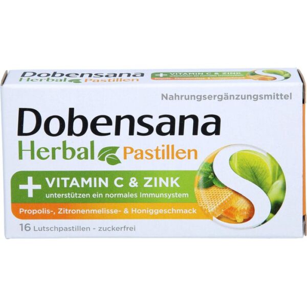 DOBENSANA Herbal Honiggeschm.Vit.C & Zink Pastil. 16 St.