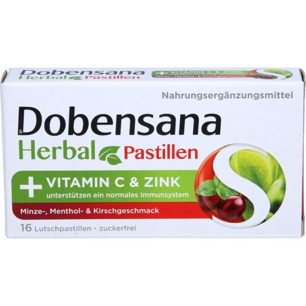 DOBENSANA Herbal Kirschgeschm.Vit.C & Zink Pastil. 16 St.