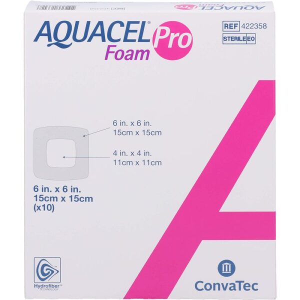 AQUACEL Foam Pro 15x15 cm Hydrofiber Schaumverband 10 St.