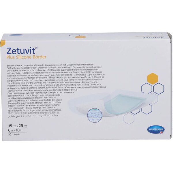 ZETUVIT Plus Silicone Border steril 15x25 cm 10 St.