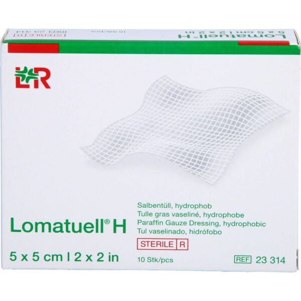 LOMATUELL H Salbentüll 5x5 cm steril 10 St.