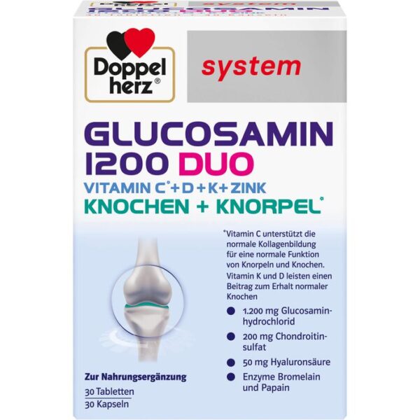 DOPPELHERZ Glucosamin 1200 Duo system Kombipackung 60 St.