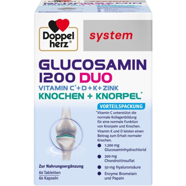 DOPPELHERZ Glucosamin 1200 Duo system Kombipackung 120 St.