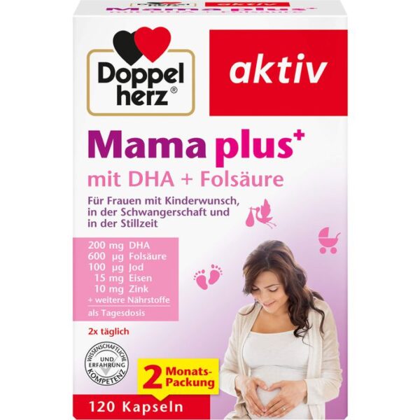 DOPPELHERZ Mama plus mit DHA+Folsäure Kapseln 120 St.