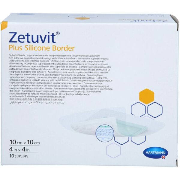 ZETUVIT Plus Silicone Border steril 10x10 cm 10 St.