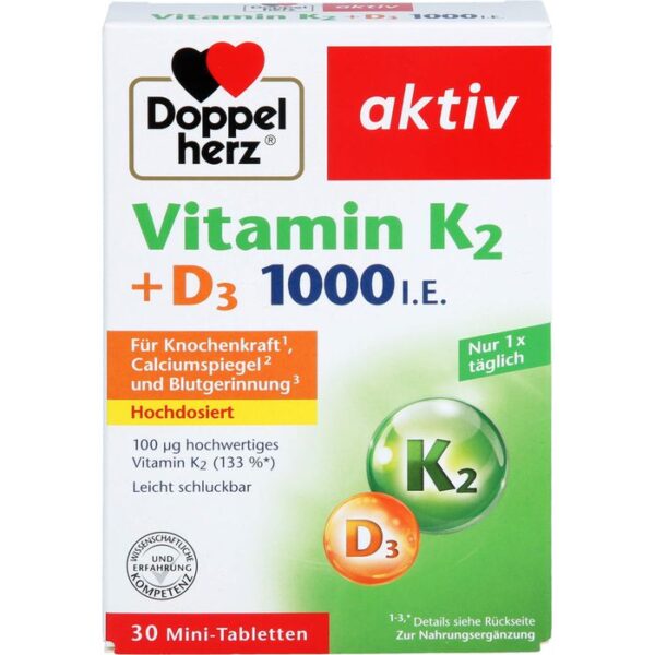 DOPPELHERZ Vitamin K2+D3 1000 I.E. Tabletten 30 St.