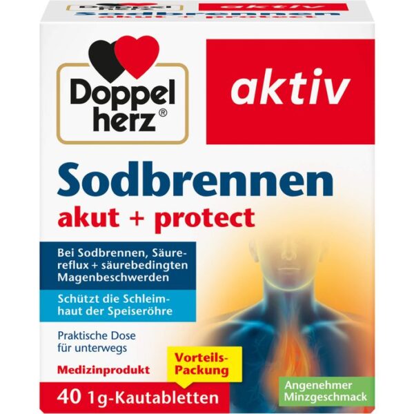 DOPPELHERZ Sodbrennen akut+protect Kautabletten 40 St.