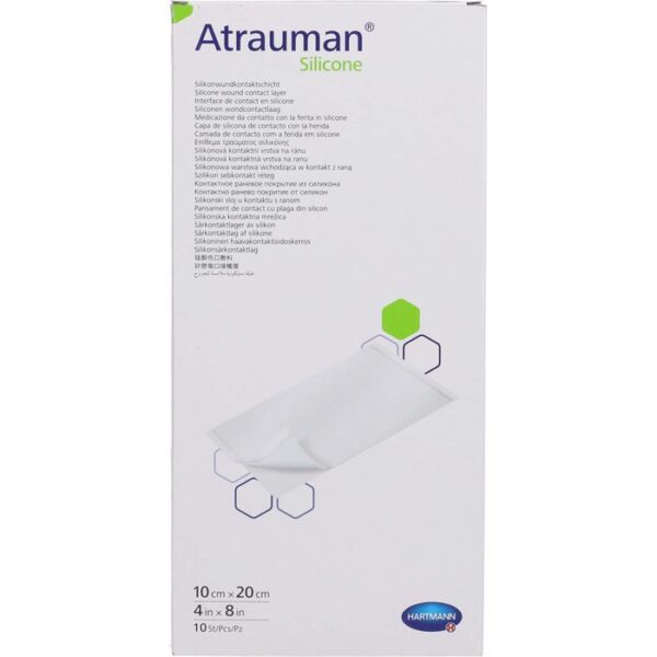 ATRAUMAN Silicone steril 10x20 cm Kompressen 10 St.