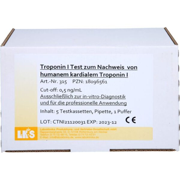 TROPONIN I mit Puffer Testkassetten 5 St.