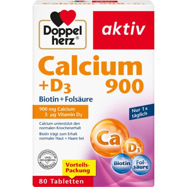 DOPPELHERZ Calcium 900+D3 Tabletten 80 St.