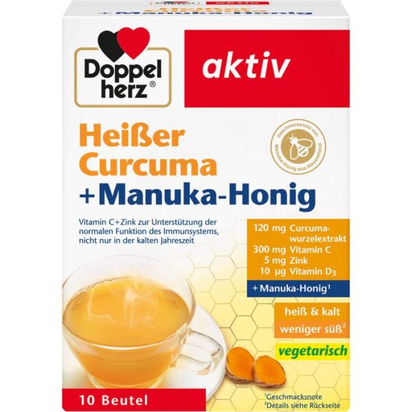 DOPPELHERZ heißer Curcuma+Manuka-Honig Granulat 10 St.