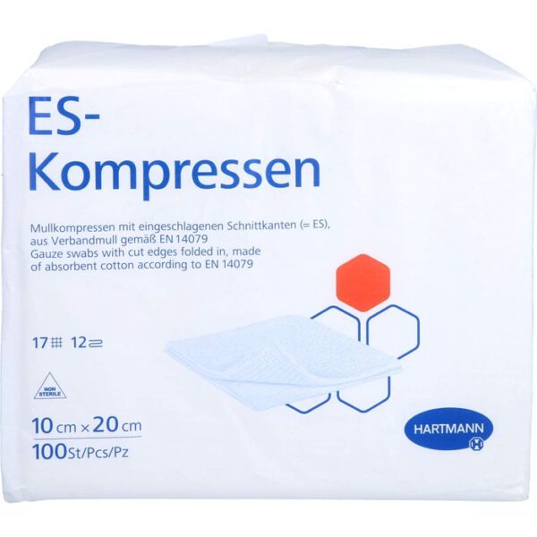 ES-KOMPRESSEN unsteril 10x20 cm 12fach 100 St.