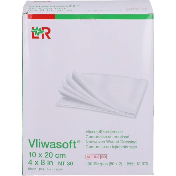 VLIWASOFT Vlieskompressen steril 10x20 cm 6l. 100 St.