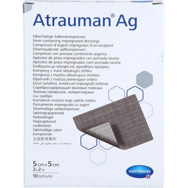 ATRAUMAN Ag 5x5 cm steril Kompressen 10 St.