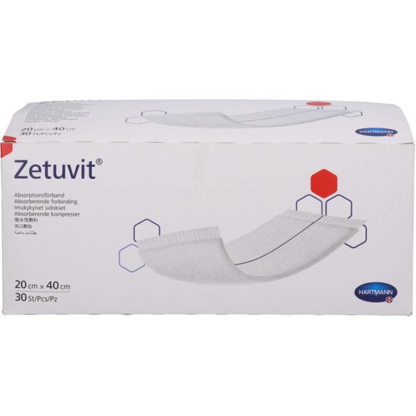 ZETUVIT Saugkompressen unsteril 20x40 cm 30 St.