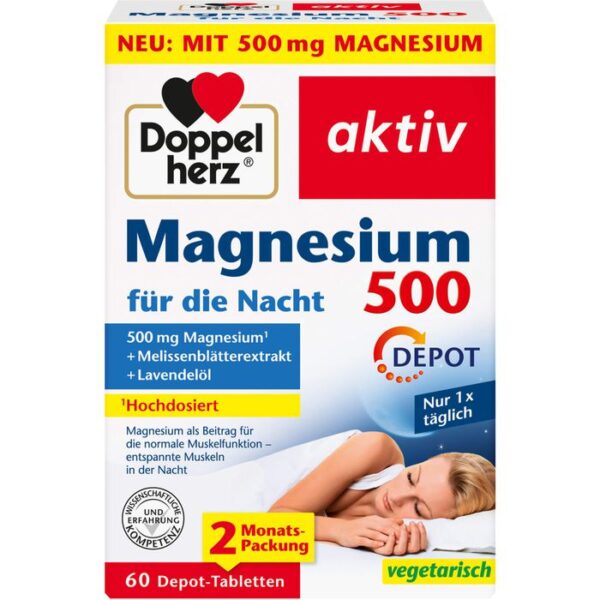 DOPPELHERZ Magnesium 500 für die Nacht Tabletten 60 St.