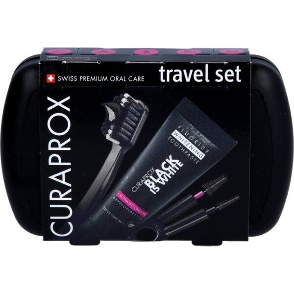 CURAPROX black is white Travel-Set Zahnbürste 1 P