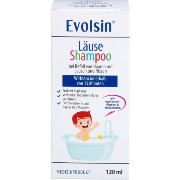 EVOLSIN Läuseshampoo mit Läusekamm 120 ml