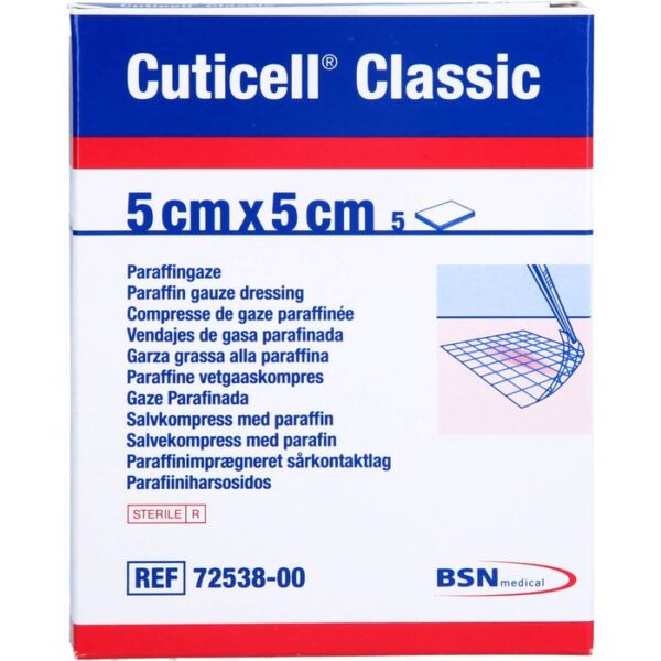 CUTICELL Classic Wundgaze 5x5 cm 5 St.