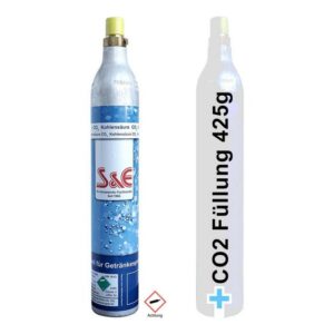 BlueCraft Wassersprudler, (1-tlg), Universal CO2 Zylinder 425 g Kohlensäure für bis zu 60l Sprudelwasser