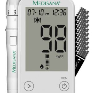 Medisana Blutzuckermessgerät MediTouch 2 Starterset inkl. Stechhilfe, AST-Kappe, 10 Lanzetten, 10 Te