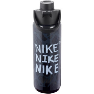 NIKE TR Renew Recharge Chug Graphic Trinkflasche aus Tritan - für Kohlensäurehaltige Getränke geeignet - 709 ml 091 - black/black/white