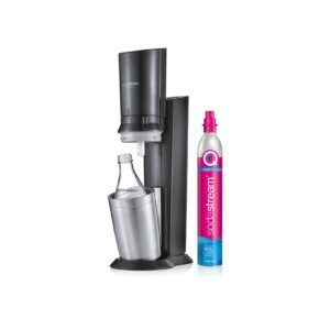 SodaStream Crystal 3.0 Titan Wassersprudler mit QC CO2-Zylinder und 1x Glaskaraffe