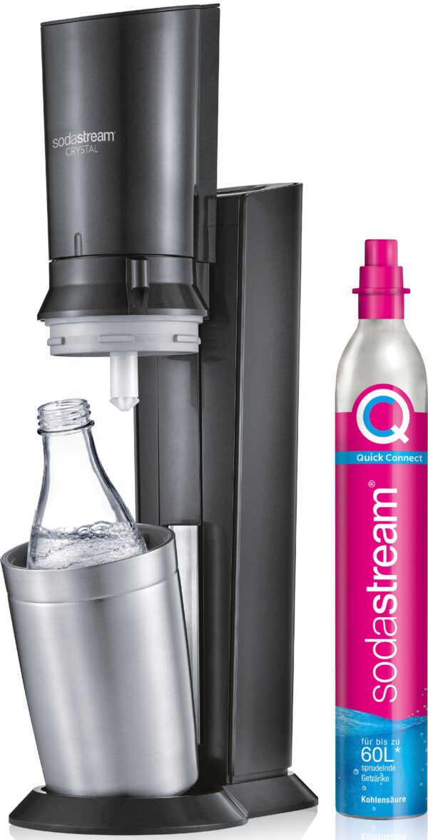 SodaStream Wassersprudler "Crystal 3.0", (3 tlg.), mit Quick Connect CO2-Zylinder und 1x Glaskaraffe 0,7 L