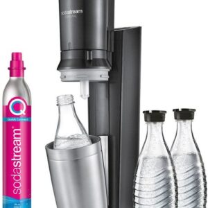 SodaStream Wassersprudler Crystal 3.0-Bundle, (Set, 5-tlg), mit Quick Connect CO2-Zylinder und 3x Glaskaraffe 0,7 L