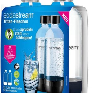 SodaStream Wassersprudler Flasche DuoPack 2x 1L Tritan-Flasche, (Set, 2-tlg), Ersatzflaschen für SodaStream Wassersprudler mit PET-Flaschen