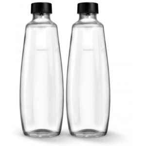 SodaStream Wassersprudler Flasche Twinpack 1 Liter - Glasflasche - transparent/schwarz