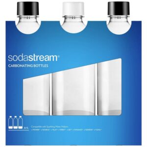 SodaStream Wassersprudler Sodastream PET-Flasche Carbonating Bottless 3x 1l Schwarz, Weiß